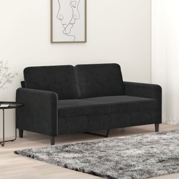 vidaXL Καναπές Διθέσιος Μαύρος Βελούδινος 158x77x80cm 1 τεμ.