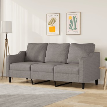 vidaXL Καναπές Τριθέσιος Taupe Υφασμάτινος 198x77x80cm 1 τεμ.