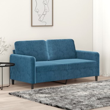 vidaXL Καναπές Διθέσιος Μπλε Βελούδινος 158x77x80cm 1 τεμ.