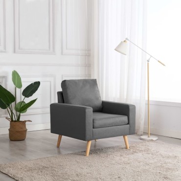 vidaXL Πολυθρόνα Ανοιχτό Γκρι Υφασμάτινη 77x71x80cm 1 τεμ.