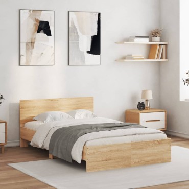vidaXL Πλαίσιο Κρεβατιού με Κεφαλάρι Sonoma Δρυς 120x190cm 1 τεμ. - Μονό