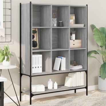 vidaXL Βιβλιοθήκη Γκρι Sonoma 102x30x141,5cm από Επεξεργασμένο Ξύλο 1 τεμ.