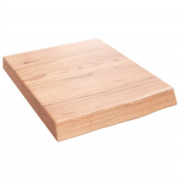 vidaXL Ράφι Τοίχου Ανοιχτό Καφέ 40x50x(2-6)cm Επεξ. Μασίφ Ξύλο Δρυός 1 τεμ.