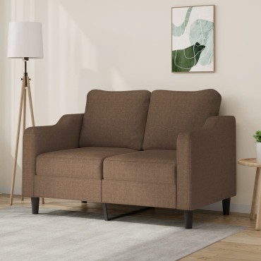 vidaXL Καναπές Διθέσιος Καφέ Υφασμάτινος 138x77x80cm 1 τεμ.
