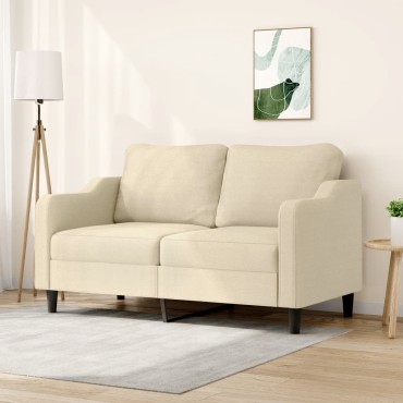vidaXL Καναπές Διθέσιος Κρεμ Υφασμάτινος 158x77x80cm 1 τεμ.