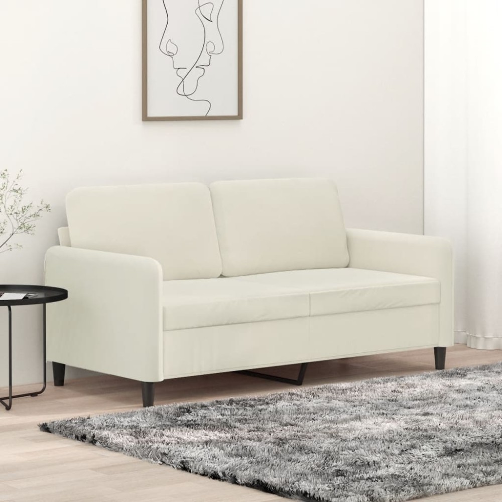 vidaXL Καναπές Διθέσιος Κρεμ Βελούδινος 158x77x80cm 1 τεμ.