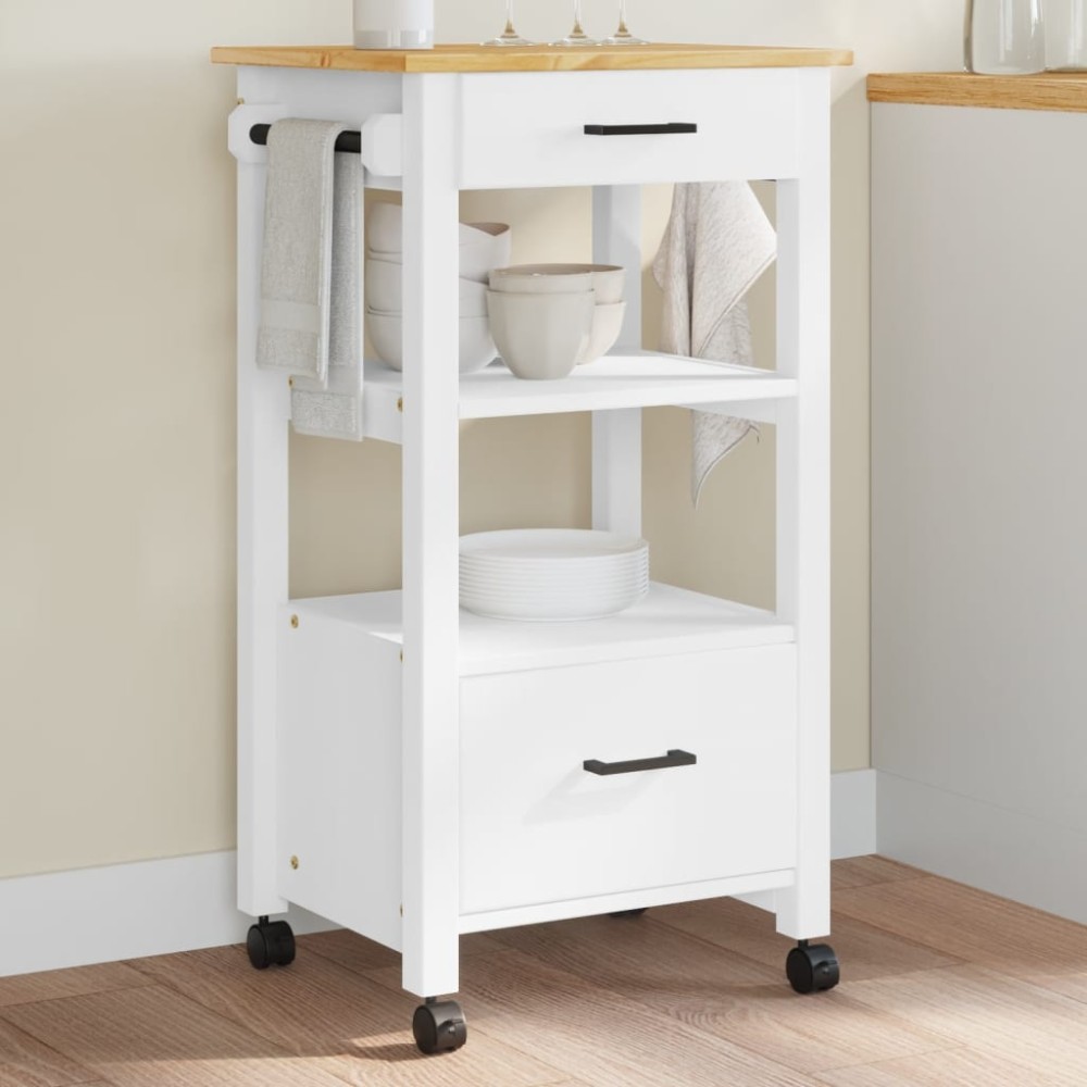 vidaXL Τρόλεϊ Κουζίνας MONZA 48x40x88,5cm από Μασίφ Ξύλο Πεύκου 1 τεμ.