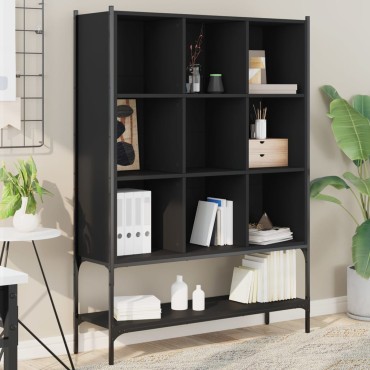 vidaXL Βιβλιοθήκη Μαύρη 102x30x141,5cm από Επεξεργασμένο Ξύλο 1 τεμ.