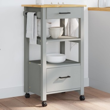 vidaXL Τρόλεϊ Κουζίνας MONZA 48x40x90cm από Μασίφ Ξύλο Πεύκου 1 τεμ.