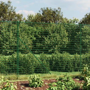 vidaXL Συρματόπλεγμα Περίφραξης Πράσινο 2,2x25 μ. με Βάσεις Φλάντζα