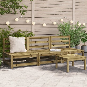 vidaXL Καναπέδες Κήπου Χωρίς Μπράτσα 3 τεμ. 70x70x67cm Επεξ. Πεύκου Τριθέσιος