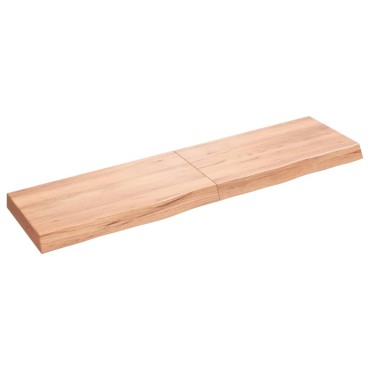 vidaXL Ράφι Τοίχου Ανοιχτό Καφέ 120x30x(2-6)cm Επεξ. Μασίφ Ξύλο Δρυός 1 τεμ.