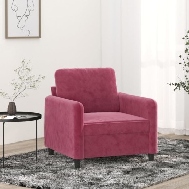 vidaXL Πολυθρόνα Σαλονιού Μπορντό Βελούδινη 78x77x80cm 1 τεμ. Γωνιακός