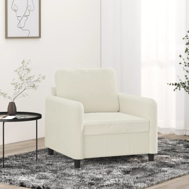 vidaXL Πολυθρόνα Κρεμ Βελούδινη 78x77x80cm 1 τεμ. Γωνιακός