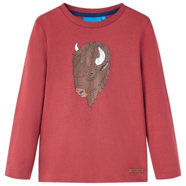 Μπλουζάκι Παιδικό Μακρυμάνικο Χρώμα Burnt Red 140