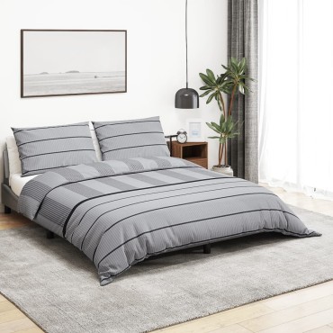 vidaXL Σετ Παπλωματοθήκης Γκρι 200x220 εκ. Βαμβακερό
