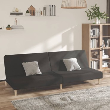 vidaXL Καναπές Κρεβάτι Διθέσιος Μαύρος Υφασμάτινος 200x84,5x69cm 1 τεμ.
