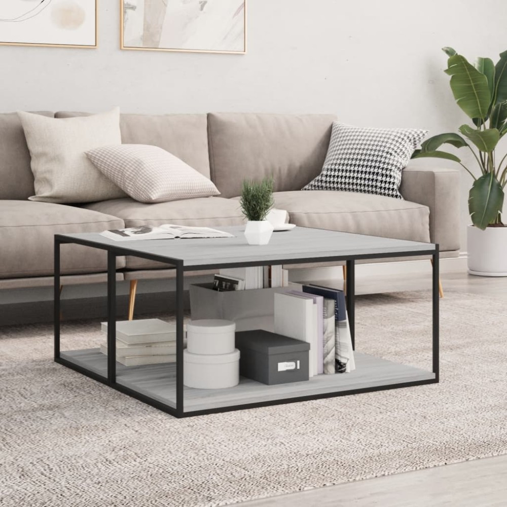 vidaXL Ράφια Τοίχου 4 τεμ. Γκρι Sonoma 80x40x1,5cm Επεξεργ. Ξύλο