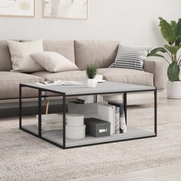 vidaXL Ράφια Τοίχου 4 τεμ. Γκρι Sonoma 80x40x1,5cm Επεξεργ. Ξύλο