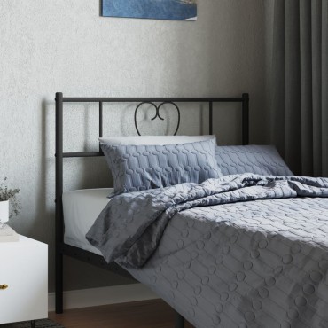 vidaXL Κεφαλάρι Μαύρο Μεταλλικό 80x3x90cm 1 τεμ.