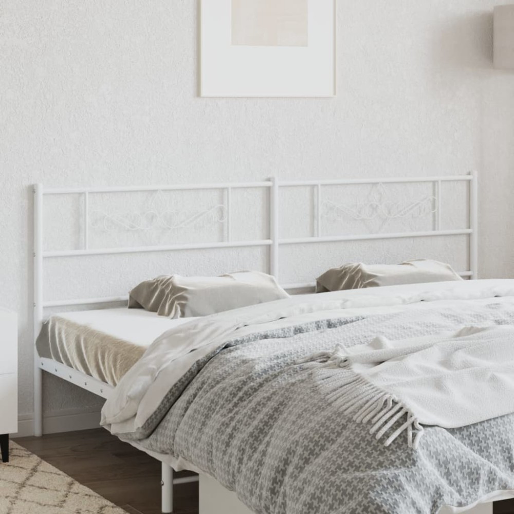 vidaXL Κεφαλάρι Λευκό Μεταλλικό 187x3x90cm 1 τεμ.