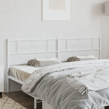 vidaXL Κεφαλάρι Λευκό Μεταλλικό 187x3x90cm 1 τεμ.