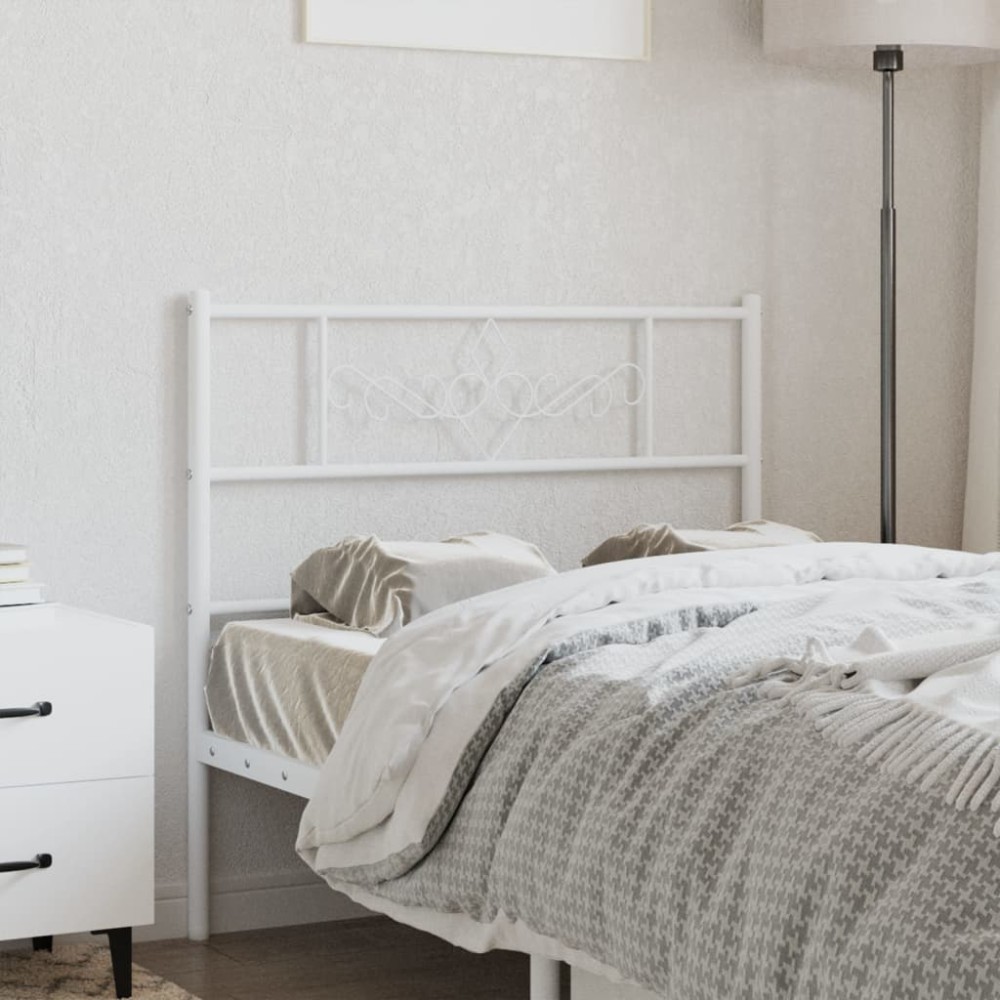 vidaXL Κεφαλάρι Λευκό Μεταλλικό 112x3x90cm 1 τεμ.