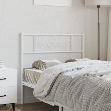 vidaXL Κεφαλάρι Λευκό Μεταλλικό 112x3x90cm 1 τεμ.