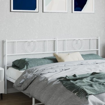 vidaXL Κεφαλάρι Λευκό Μεταλλικό 198x3x90cm 1 τεμ.