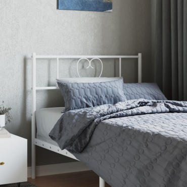vidaXL Κεφαλάρι Λευκό Μεταλλικό 112x3x90cm 1 τεμ.