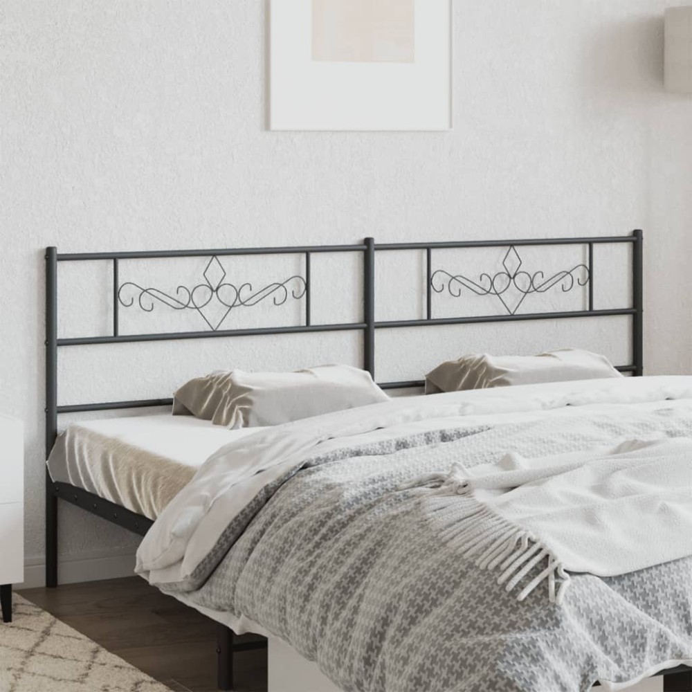vidaXL Κεφαλάρι Μαύρο Μεταλλικό 206x3x90cm 1 τεμ.