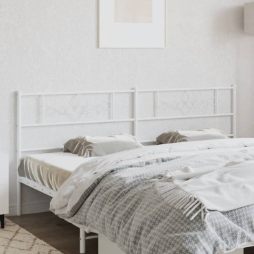 vidaXL Κεφαλάρι Λευκό Μεταλλικό 198x3x90cm 1 τεμ.