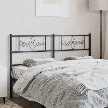 vidaXL Κεφαλάρι Μαύρο Μεταλλικό 125x3x90cm 1 τεμ.