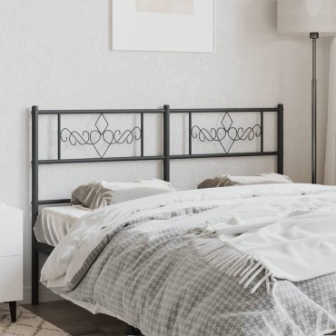 vidaXL Κεφαλάρι Μαύρο Μεταλλικό 146x3x90cm 1 τεμ.