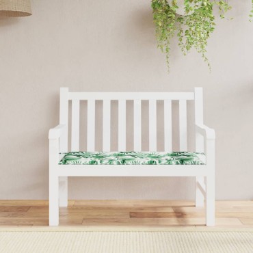 vidaXL Μαξιλάρι Πάγκου Κήπου Σχέδιο Φύλλων 120x50x4cm Ύφασμα Oxford