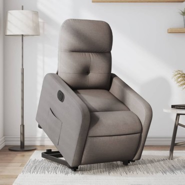 vidaXL Πολυθρόνα Ηλεκτρική Ανακλ.Taupe Υφασμάτινη 66x89x96cm 1 τεμ.