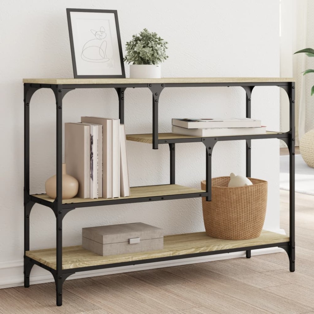 vidaXL Τραπέζι Κονσόλα Sonoma Δρυς 100x30x75cm Επεξεργασμένο Ξύλο 1 τεμ.