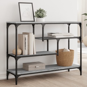 vidaXL Τραπέζι Κονσόλα Γκρι Sonoma 100x30x75cm Επεξεργασμένο Ξύλο 1 τεμ.