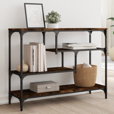vidaXL Τραπέζι Κονσόλα Καπνιστή Δρυς 100x30x75cm Επεξεργασμένο Ξύλο 1 τεμ.