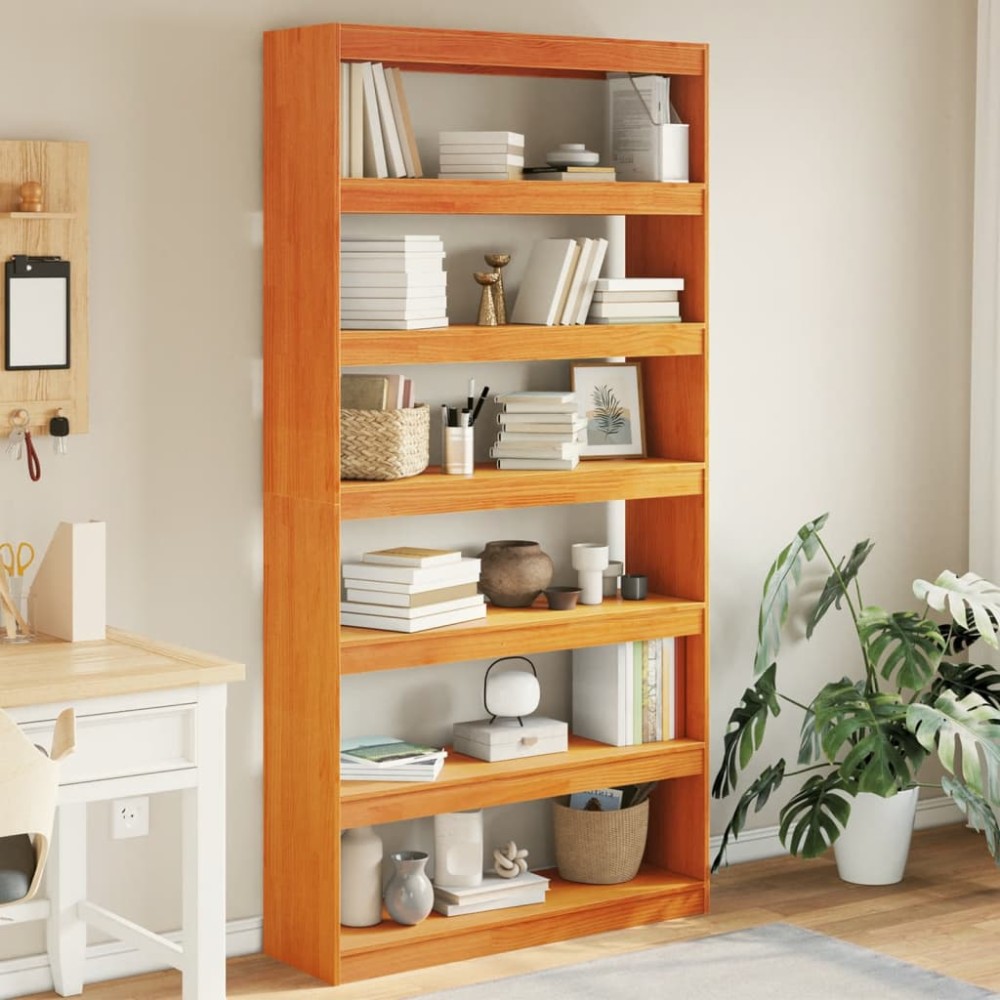 vidaXL Βιβλιοθήκη/Διαχωριστικό Χώρου 100x30x199,5cm Μασίφ Ξύλο Πεύκου 1 τεμ.
