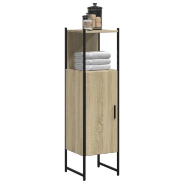 vidaXL Ντουλάπι Μπάνιου Sonoma Δρυς 33x33x120,5cm Επεξεργασμένο Ξύλο 1 τεμ.