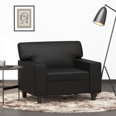 vidaXL Πολυθρόνα Μαύρη από Συνθετικό Δέρμα 94x77x80cm 1 τεμ. Γωνιακός