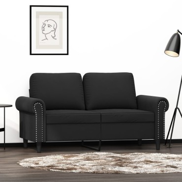 vidaXL Καναπές Διθέσιος Μαύρο Βελούδινος 152x77x80cm 1 τεμ.