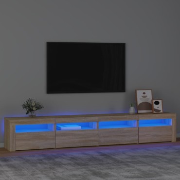 vidaXL Έπιπλο Τηλεόρασης με LED Sonoma Δρυς 240x35x40cm
