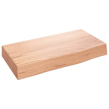vidaXL Ράφι Τοίχου Ανοιχτό Καφέ 40x20x6cm Επεξεργ. Μασίφ Ξύλο Δρυός 1 τεμ.