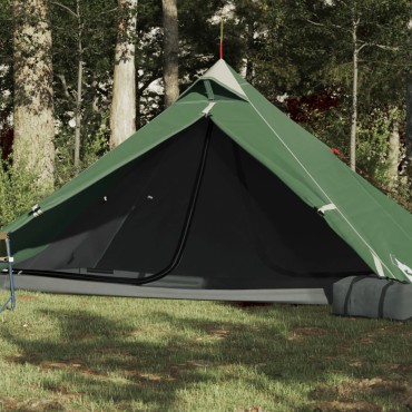 vidaXL Σκηνή Κάμπινγκ Tipi 1 Ατόμου Αδιάβροχη Πράσινη