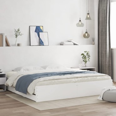 vidaXL Πλαίσιο Κρεβατιού με Συρτάρια Χωρίς Στρώμα Λευκό 160x200cm 1 τεμ. - Διπλό