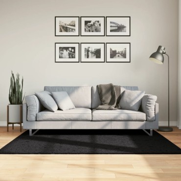 vidaXL Χαλί Shaggy PAMPLONA με Ψηλό Πέλος Μοντέρνο Μαύρο 120x170cm