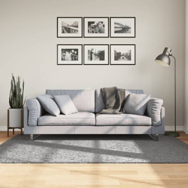 vidaXL Χαλί Shaggy PAMPLONA με Ψηλό Πέλος Μοντέρνο Γκρι 140x200cm