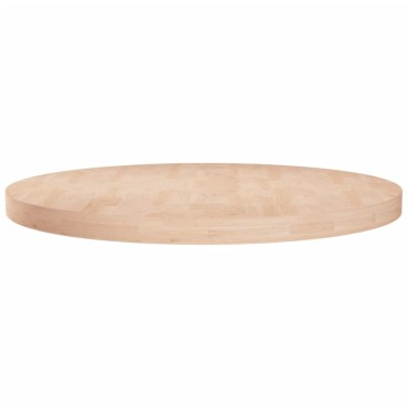 vidaXL Επιφάνεια Τραπεζιού Στρογγυλή 80x4cm Μασίφ Ξύλο Δρυς 1 τεμ.